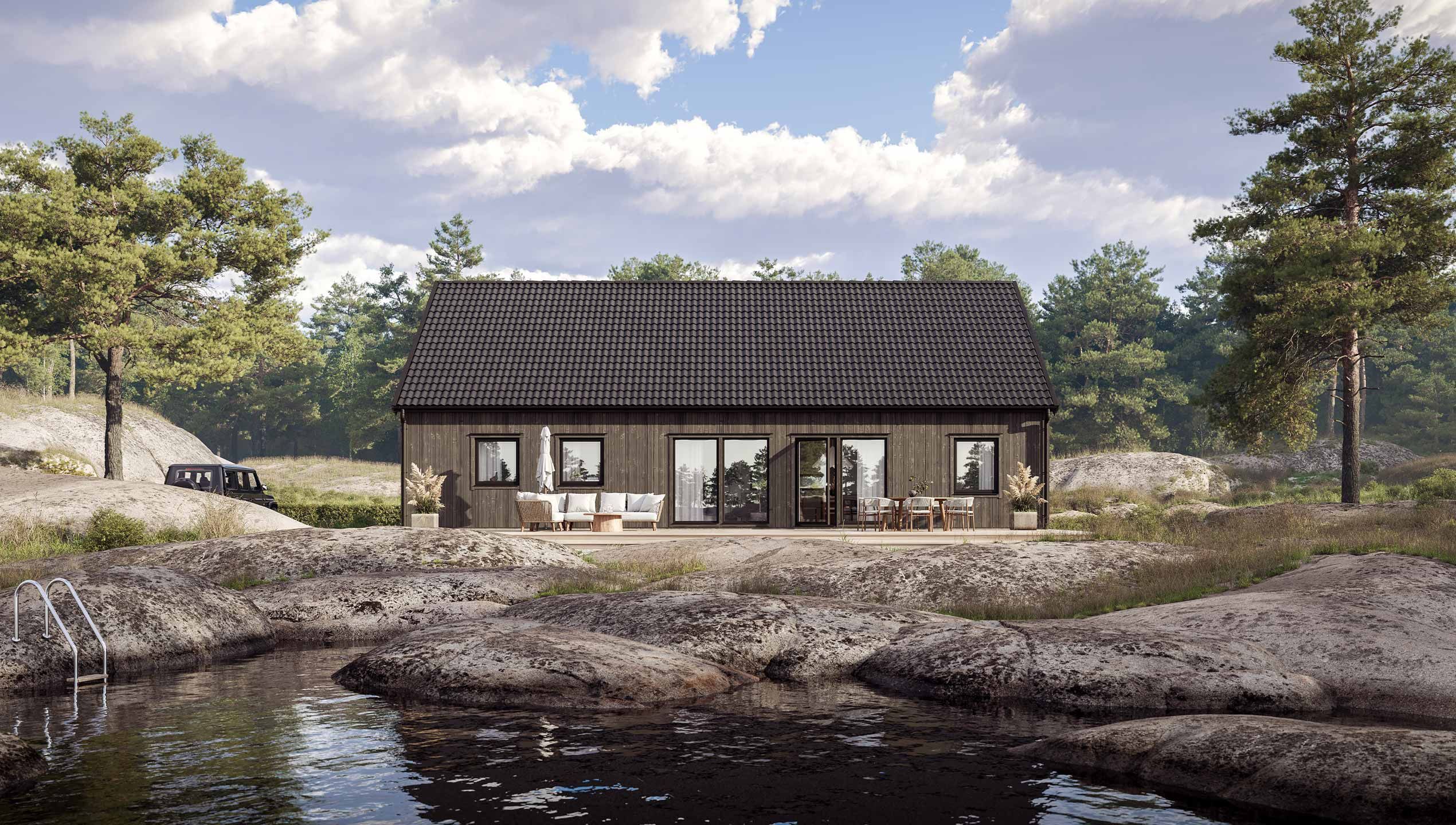 Husmodellen Trubaduren 124L från Västkuststugan